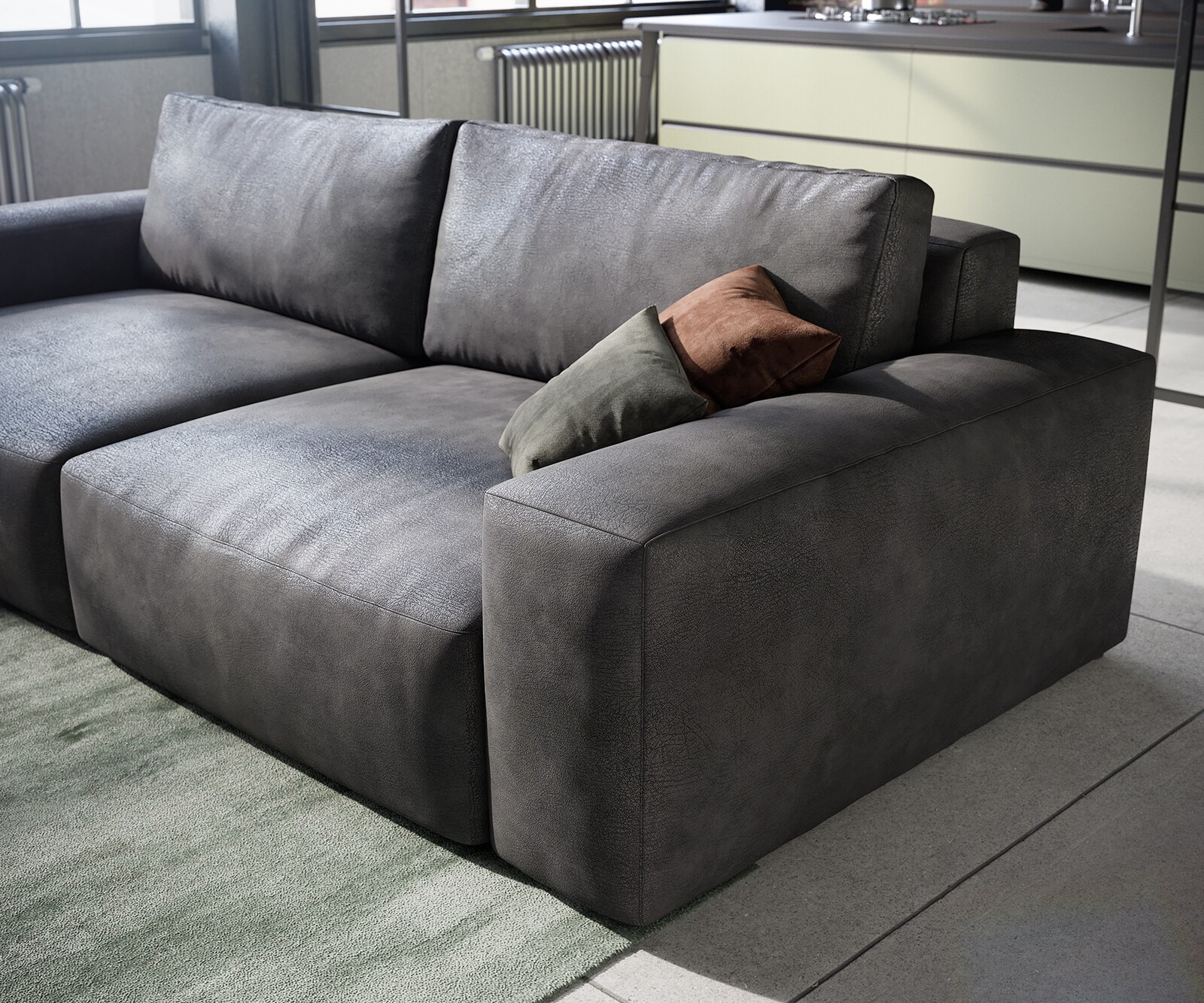 Big-Sofa andas »Lörby« Feincord anthrazit, Couch, newest Wohnzimmer